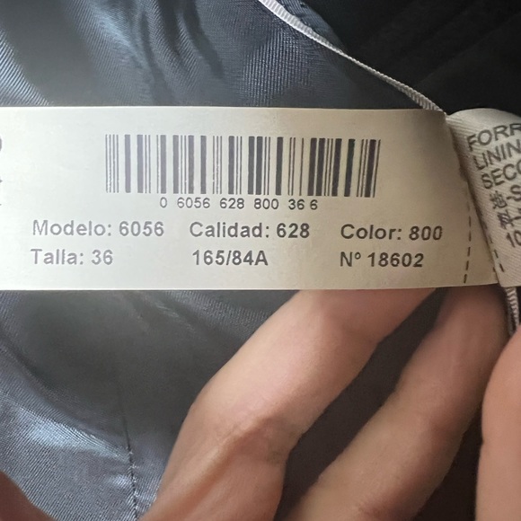 Massimo Dutti Black Front Pockets Wool Blend Blazer Size 4 - Picture 8 of 8